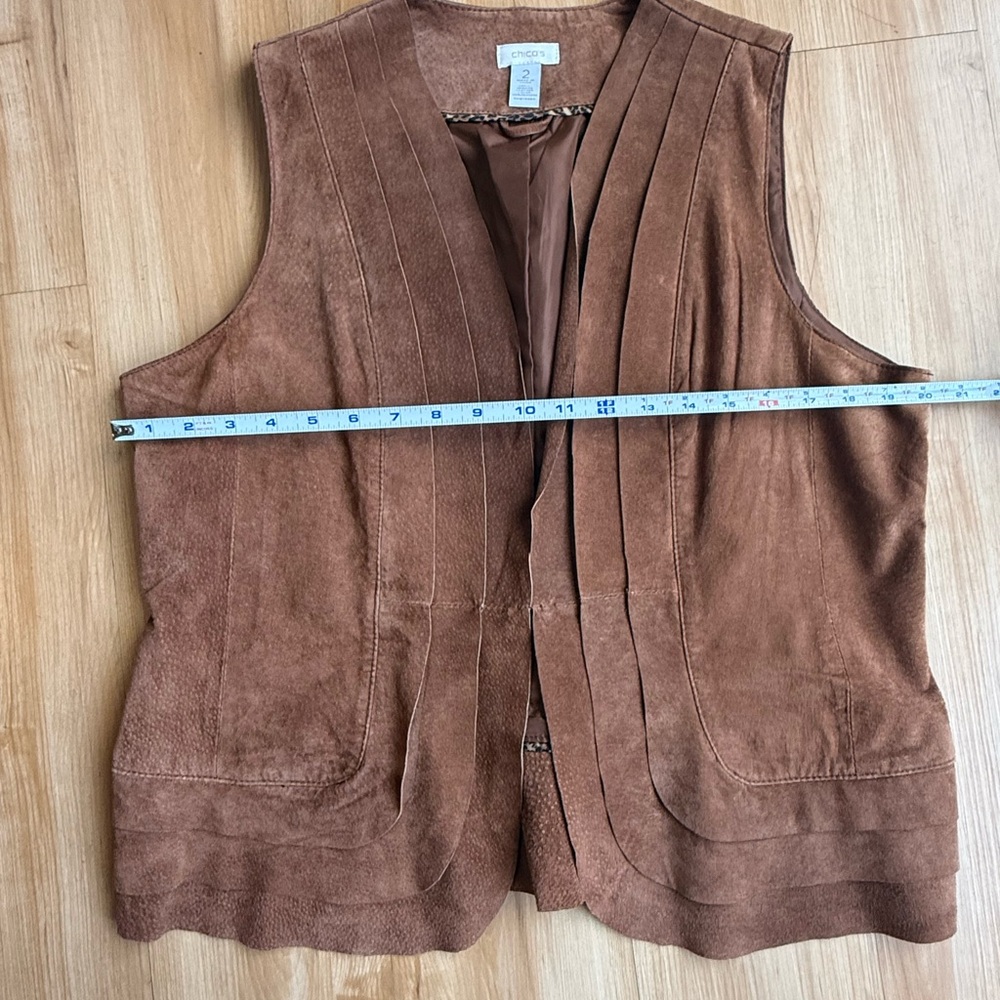 Chico’s Brown Real Suede Leather Vest Top - Picture 6 of 7